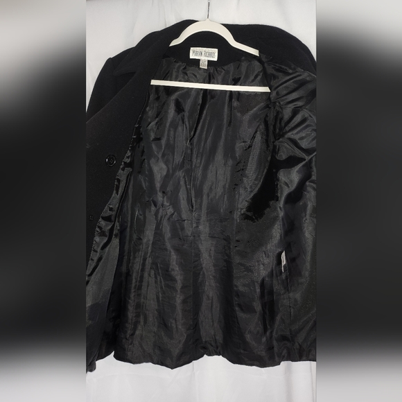Marvin Richards women's wool cashmere blend black wool peacoat size small - Picture 3 of 8